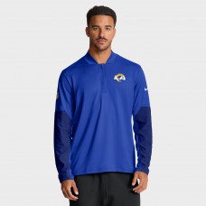 Los Angeles Rams Nike Sideline Dri-FIT Half-Zip Pullover - Royal Los Angeles Rams Nike Sideline Dri-FIT Half-Zip Pullover - Royal