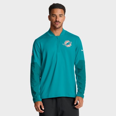 Miami Dolphins Nike Aqua Sideline Dri-FIT Half-Zip Pullover