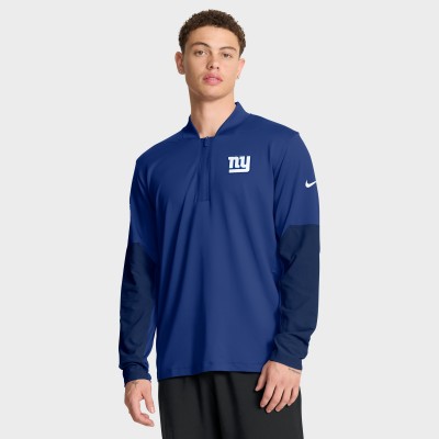 New York Giants Nike Royal Sideline Dri-FIT Half-Zip Pullover