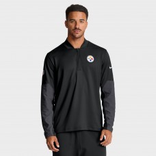 Pittsburgh Steelers Nike Black Sideline Dri-FIT Half-Zip Pullover