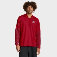 San Francisco 49ers Nike Scarlet Sideline Dri-FIT Half-Zip Pullover