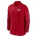 San Francisco 49ers Nike Scarlet Sideline Dri-FIT Half-Zip Pullover
