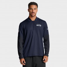 Seattle Seahawks Nike College Navy Sideline Dri-FIT Half-Zip Pullover