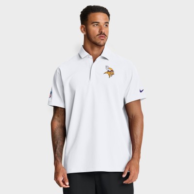 Minnesota Vikings Nike White Sideline Woven Dri-FIT Polo