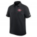 San Francisco 49ers Nike Black Sideline Woven Dri-FIT Polo