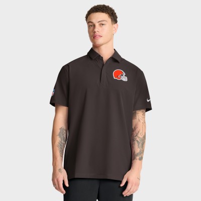 Cleveland Browns Nike Brown Sideline Woven Dri-FIT Polo