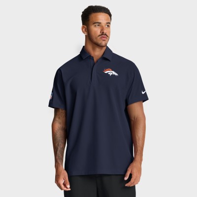 Denver Broncos Nike Navy Sideline Woven Dri-FIT Polo