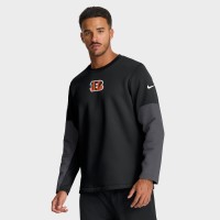 Cincinnati Bengals Nike Black Sideline Coach Therma-FIT Long Sleeve T-Shirt