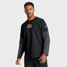 Cincinnati Bengals Nike Black Sideline Coach Therma-FIT Long Sleeve T-Shirt