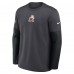 Футболка с длинным рукавом Cleveland Browns Nike Anthracite Sideline Coach Therma-FIT