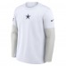 Футболка с длинным рукавом Dallas Cowboys Nike White Sideline Coach Therma-FIT