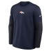 Футболка с длинным рукавом Denver Broncos Nike Navy Sideline Coach Therma-FIT