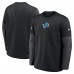 Футболка с длинным рукавом Detroit Lions Nike Black Sideline Coach Therma-FIT