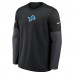 Футболка с длинным рукавом Detroit Lions Nike Black Sideline Coach Therma-FIT