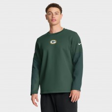 Футболка с длинным рукавом Green Bay Packers Nike Green Sideline Scripted to Win Performance