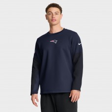 New England Patriots Nike Navy Sideline Coach Therma-FIT Long Sleeve T-Shirt