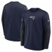 New England Patriots Nike Navy Sideline Coach Therma-FIT Long Sleeve T-Shirt