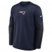 New England Patriots Nike Navy Sideline Coach Therma-FIT Long Sleeve T-Shirt
