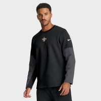 New Orleans Saints Nike Black Sideline Coach Therma-FIT Long Sleeve T-Shirt