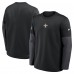 New Orleans Saints Nike Black Sideline Coach Therma-FIT Long Sleeve T-Shirt