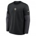 New Orleans Saints Nike Black Sideline Coach Therma-FIT Long Sleeve T-Shirt