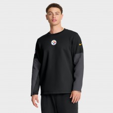 Футболка с длинным рукавом Pittsburgh Steelers Nike Black Sideline Coach Therma-FIT