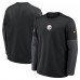 Футболка с длинным рукавом Pittsburgh Steelers Nike Black Sideline Coach Therma-FIT