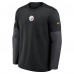 Футболка с длинным рукавом Pittsburgh Steelers Nike Black Sideline Coach Therma-FIT