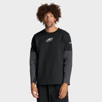Футболка с длинным рукавом Philadelphia Eagles Nike Black Sideline Coach Therma-FIT