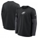 Футболка с длинным рукавом Philadelphia Eagles Nike Black Sideline Coach Therma-FIT