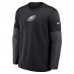 Футболка с длинным рукавом Philadelphia Eagles Nike Black Sideline Coach Therma-FIT
