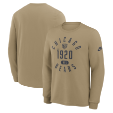 Футболка с длинным рукавом Chicago Bears Nike Tan Blitz Package Rewind Slub Dri-FIT Футболка с длинным рукавом Chicago Bears Nike Tan Blitz Package Rewind Slub Dri-FIT