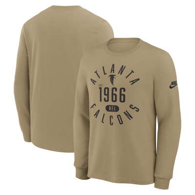 Футболка с длинным рукавом Atlanta Falcons Nike Tan Blitz Package Rewind Slub Dri-FIT