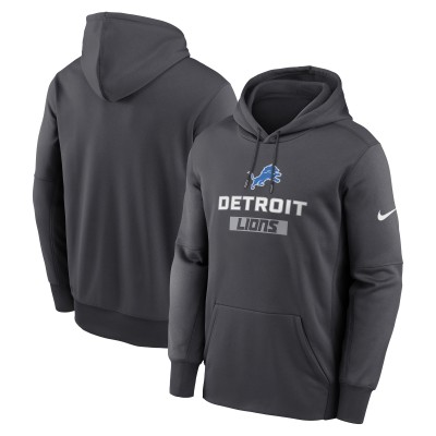 Толстовка Detroit Lions Nike Anthracite Toss Sweep Performance