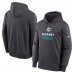 Miami Dolphins Nike Anthracite Toss Sweep Performance Pullover Hoodie