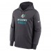 Miami Dolphins Nike Anthracite Toss Sweep Performance Pullover Hoodie