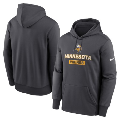 Minnesota Vikings Nike Anthracite Toss Sweep Performance Pullover Hoodie