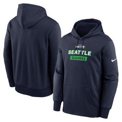 Seattle Seahawks Nike College Navy Toss Sweep Performance Pullover Hoodie