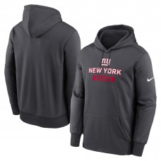 New York Giants Nike Anthracite Toss Sweep Performance Pullover Hoodie