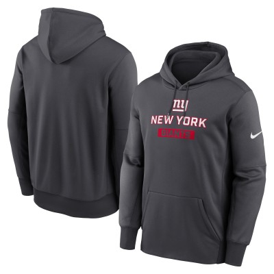 New York Giants Nike Anthracite Toss Sweep Performance Pullover Hoodie