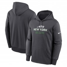 New York Jets Nike Anthracite Toss Sweep Performance Pullover Hoodie New York Jets Nike Anthracite Toss Sweep Performance Pullover Hoodie