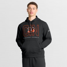 Cincinnati Bengals Nike Black Busted Play Club Fleece Pullover Hoodie Cincinnati Bengals Nike Black Busted Play Club Fleece Pullover Hoodie