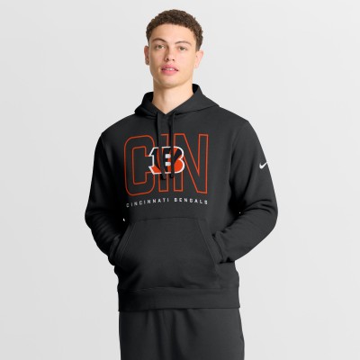 Cincinnati Bengals Nike Black Busted Play Club Fleece Pullover Hoodie
