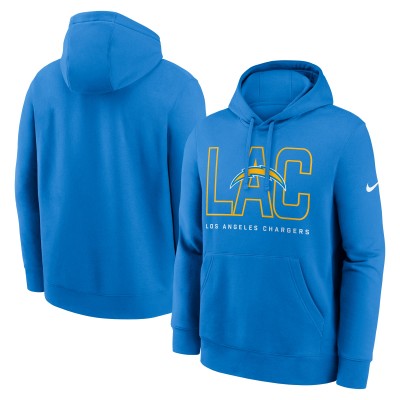 Los Angeles Chargers Nike Powder Blue Busted Play Club Fleece Pullover Hoodie