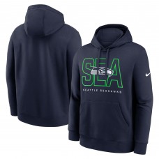 Seattle Seahawks Nike College Navy Busted Play Club Fleece Pullover Hoodie
