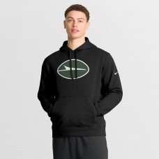 New York Jets Nike Black Club Fleece Pullover Hoodie New York Jets Nike Black Club Fleece Pullover Hoodie