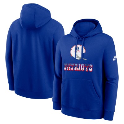 New England Patriots Nike Royal Best Season Rewind Club Pullover Hoodie