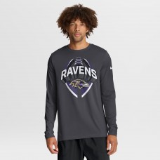 Футболка с длинным рукавом Baltimore Ravens Nike Anthracite Primetime Legend Icon Performance