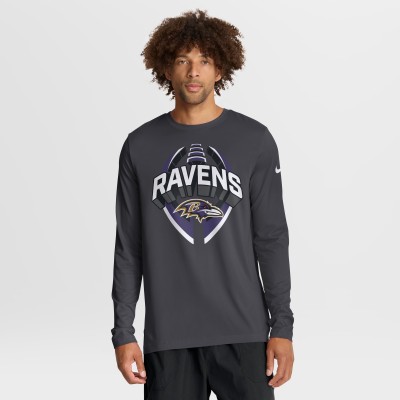Футболка с длинным рукавом Baltimore Ravens Nike Anthracite Primetime Legend Icon Performance