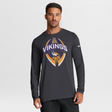 Minnesota Vikings Nike Anthracite Primetime Legend Icon Performance Long Sleeve T-Shirt